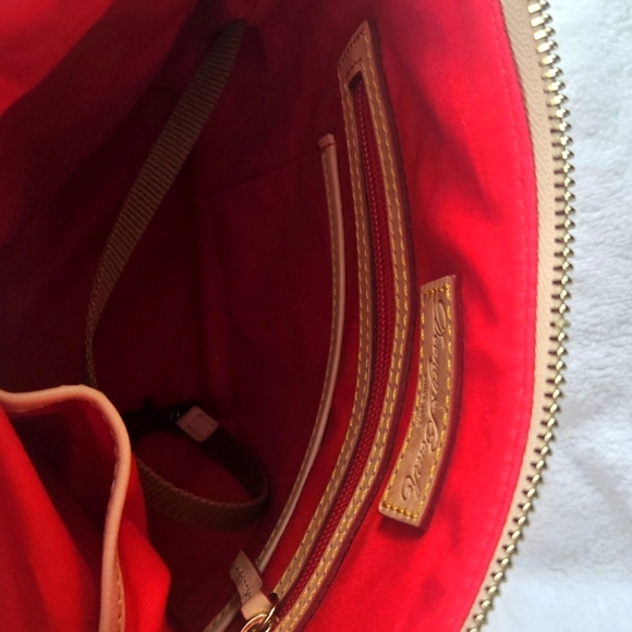 New Dooney & Bourke Leather Art Deco Zip Crossbody Colorful W Key Clip - Picture 9 of 10